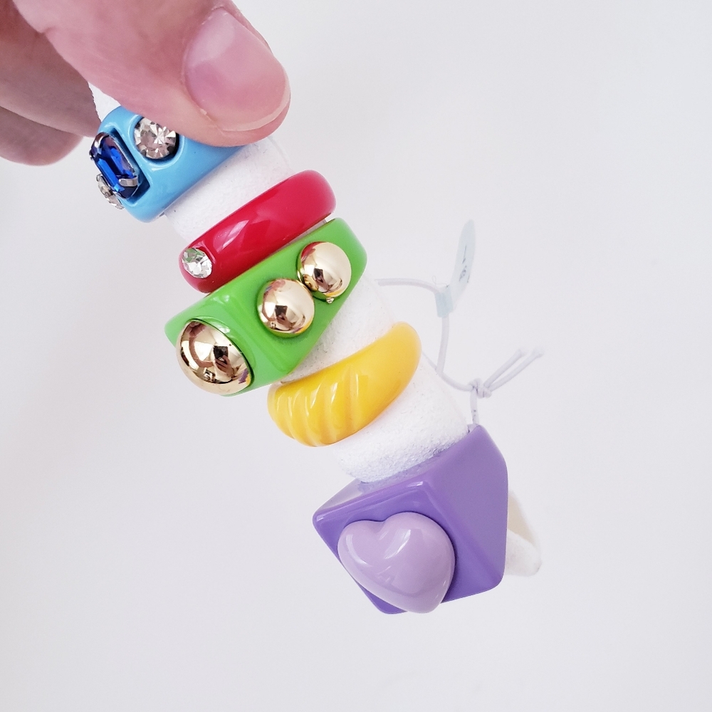 Five Fun Bright Colorful Rings - Picture 11 of 12
